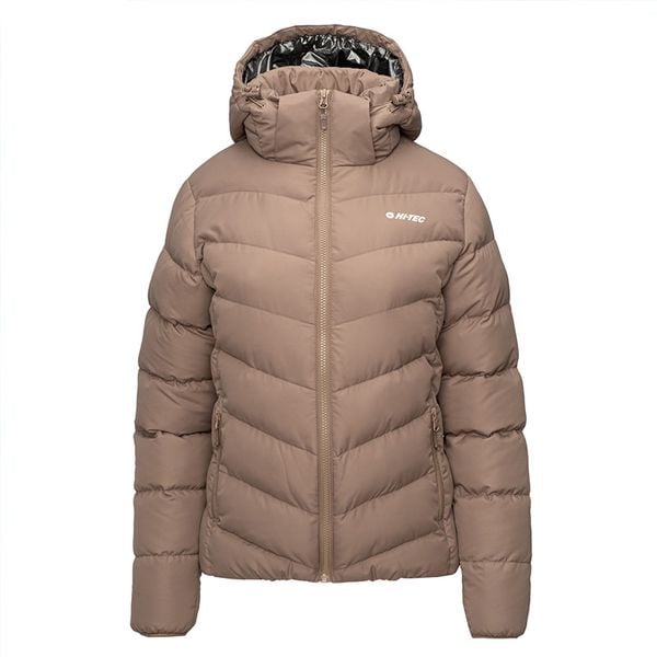 Kurtka pikowana damska zimowa Hi-Tec Lady Varmi - beżowa, Rozmiar L. Brązowe kurtki Hi-tec, na zimę, l, bez wzorów, z materiału, bez kaptura. Za 249.99 zł.