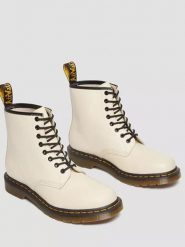 Dr. Martens Skórzane botki "Parchment" w kolorze beżowym rozmiar: 39. Brązowe botki Dr Martens, bez wzorów, bez obcasa, bez zapięcia. Za 726.95 zł.