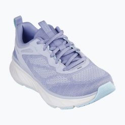 Buty damskie SKECHERS Edgeride Power Flow. Niebieskie buty sportowe lifestyle Skechers, bez wzorów, bez zapięcia. Za 269.99 zł.