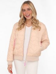 Zwillingsherz Kurtka pikowana "Love" w kolorze beżowym rozmiar: M. Brązowe kurtki Zwillingsherz, m, bez wzorów, bez kaptura. Za 288.52 zł.