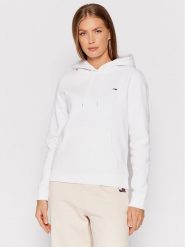 Tommy Jeans Bluza Fleece Hoodie DW0DW09228 Biały Regular Fit. Białe bluzy Tommy Jeans, xxl, bez wzorów, z jeansu, bez ramiączek, bez kaptura. Za 239.99 zł.