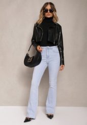 Jasnoniebieskie Jeansy o Kroju Dzwonów z Bawełny High Waist Navialas. Niebieskie jeansy Renee, xl, bez wzorów, z bawełny, eleganckie, z podwyższonym stanem. W wyprzedaży za 99.99 zł.
