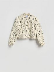 Bawełniana kurtka z haftem - wielobarwny. Kurtki Reserved, l, bez wzorów, z bawełny, bez kaptura. Za 259.99 zł.