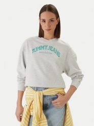 Tommy Jeans Bluza Varsity Crew DW0DW22365 Szary Regular Fit. Szare bluzy bez kaptura Tommy Jeans, s, bez wzorów, z bawełny, bez kaptura. Za 489.99 zł.