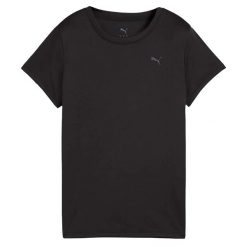 Puma Koszulka Graphics Run Forever Faster W Damskie. Czarne t-shirty sportowe Puma, l, bez wzorów, z materiału, bez ramiączek, do biegania. Za 109.10 zł.