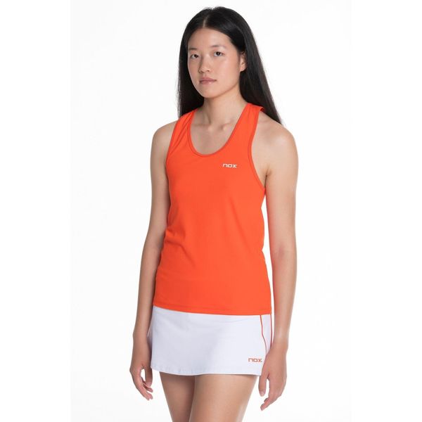 Nox Team Fit Tank Top. Czerwone topy NOX, bez wzorów, sportowe, bez kołnierzyka, bez ramiączek. Za 123.35 zł.