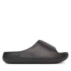 Klapki Sprandi. Czarne klapki Sprandi, bez wzorów, bez obcasa, bez zapięcia. Za 59.99 zł.