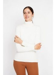 ASSUILI Golf w kolorze białym rozmiar: 38. Białe swetry Assuili, bez wzorów, klasyczne, bez ramiączek. Za 108.99 zł.