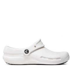 Klapki Crocs. Białe klapki Crocs, bez wzorów, bez obcasa, bez zapięcia. Za 219.99 zł.