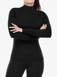 Bluza termoaktywna damska Super.natural B Hot Turtleneck. Czarne bluzy super.natural, l, bez wzorów, z elastanu, bez kaptura, snowboardowy. Za 417.99 zł.