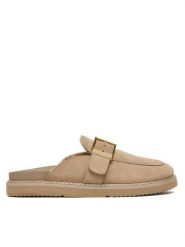 Tommy Hilfiger Klapki Th Buckle Fur Suede Mule FW0FW09083 Beżowy. Brązowe klapki Tommy Hilfiger, bez wzorów, ze skóry, bez obcasa, bez zapięcia. Za 489.99 zł.