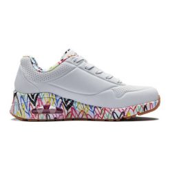 Buty Skechers X Jgoldcrown Uno Loving Love 155506-WHT białe. Białe buty treningowe bez wzorów, z gumy, bez zapięcia. Za 531.58 zł.