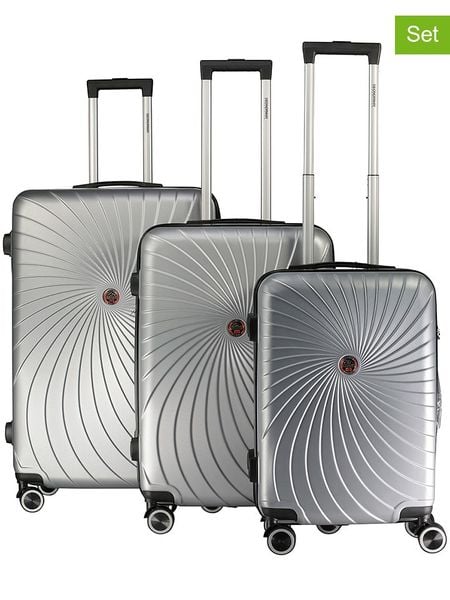 Geographical Norway 3-częściowy zestaw "Sunlighteo" w kolorze srebrnym rozmiar: onesize. Szare walizki Geographical Norway. Za 347.99 zł.