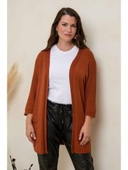 Curvy Lady Kardigan w kolorze jasnobrązowym rozmiar: 44/46. Brązowe swetry Curvy Lady, bez wzorów, klasyczne, bez ramiączek. Za 88.02 zł.