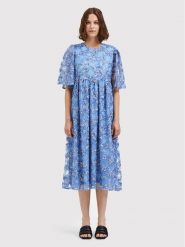 Selected Femme Sukienka koktajlowa Justine 16085467 Niebieski Loose Fit. Niebieskie sukienki Selected Femme, bez wzorów, z syntetyku, wizytowe, bez kołnierzyka, bez ramiączek. Za 799.99 zł.