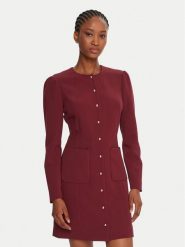 French Connection Sukienka koktajlowa 71ZEU Bordowy Regular Fit. Czerwone sukienki French Connection, bez wzorów, z syntetyku, wizytowe, bez kołnierzyka, bez ramiączek. Za 559.99 zł.