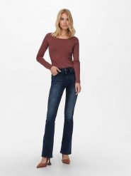 ONLY Dżinsy - Flare fit - w kolorze granatowym rozmiar: XS/L30. Niebieskie jeansy ONLY, l, z aplikacjami, ze skóry, klasyczne. Za 101.23 zł.