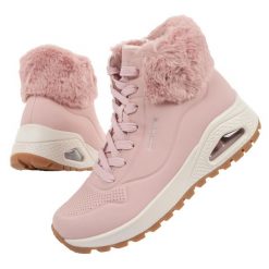 Buty sportowe Skechers Uno Rugged. Czerwone buty sportowe lifestyle Skechers, bez wzorów, ze skóry, casualowe, bez zapięcia. Za 299.00 zł.