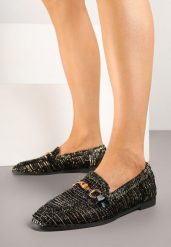 Czarne Mokasyny Loafersy z Ażurową Cholewką Kolarila. Czarne mokasyny Born2be, z aplikacjami. W wyprzedaży za 84.99 zł.