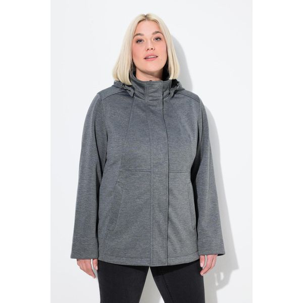 Damskie Kurtka softshell HYPRAR wodoodporna kaptur. Szare kurtki przejściowe sportowe Ulla Popken, plus size, bez wzorów, z materiału, bez kaptura, trekkingowe. Za 479.99 zł.
