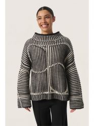 Soaked in Luxury Sweter "Soaked in Luxury" w kolorze czarnym rozmiar: XL. Czarne swetry Soaked in Luxury, xl, bez wzorów, ze splotem, bez ramiączek. Za 158.84 zł.