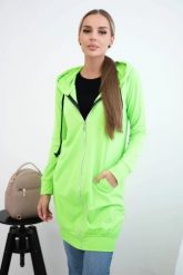Bluza sukienkowa z kapturem zielony neon. Zielone bluzy KESI, l, bez wzorów, z bawełny, bez ramiączek, z kapturem. Za 234.40 zł.