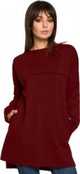 BeWear Tunika Model B059 Bordo. Tuniki Bewear, bez wzorów, bez kołnierzyka, bez ramiączek. Za 184.63 zł.