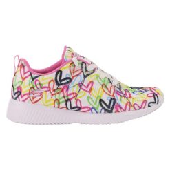 Buty na co dzień damskie SKECHERS BOBS SQUAD sportowe ozdobne. Białe buty sportowe lifestyle Skechers, bez wzorów, bez zapięcia, trekkingowe. Za 243.00 zł.