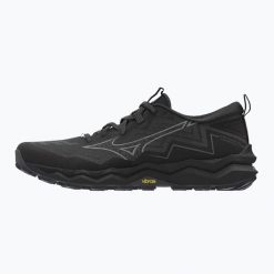 Buty do biegania damskie Mizuno Wave Daichi 9 GTX. Czarne buty do biegania Mizuno, bez wzorów, z syntetyku, bez zapięcia, do biegania, mizuno wave. Za 499.99 zł.