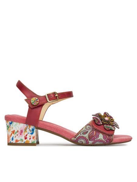 Laura Vita Sandały Hucbio 42 Różowy. Czerwone sandały LAURA VITA, bez wzorów, ze skóry, bez obcasa, na słupku, bez zapięcia. Za 249.99 zł.