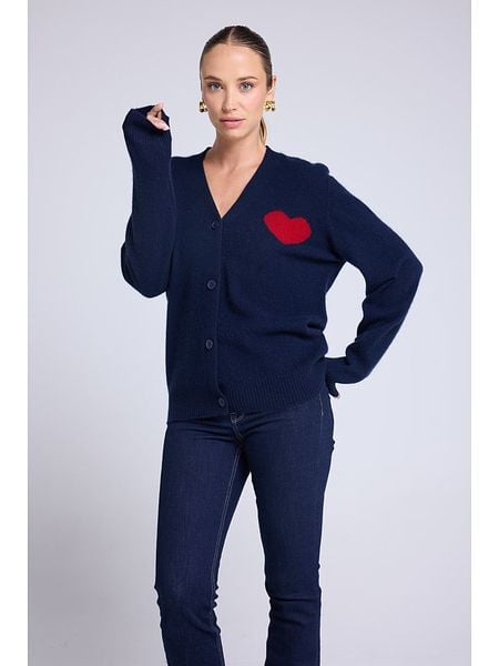 Maison Héritage Cashmere Kaszmirowy kardigan w kolorze granatowym rozmiar: M. Niebieskie swetry Maison Héritage Cashmere, m, bez wzorów, z kaszmiru, bez ramiączek. Za 502.76 zł.