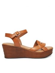 Lasocki Sandały WI16-NYASA-03 Brązowy. Brązowe sandały Lasocki, bez wzorów, ze skóry, bez obcasa, na koturnie, bez zapięcia. Za 179.99 zł.