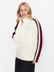 Tommy Hilfiger Golf WW0WW40831 Écru Regular Fit. Swetry Tommy Hilfiger, bez wzorów, z syntetyku, bez ramiączek. Za 589.00 zł.