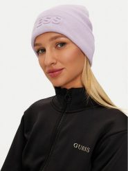Guess Czapka AW5179 POL01 Fioletowy. Fioletowe czapki zimowe Guess, z aplikacjami, z materiału. Za 169.99 zł.
