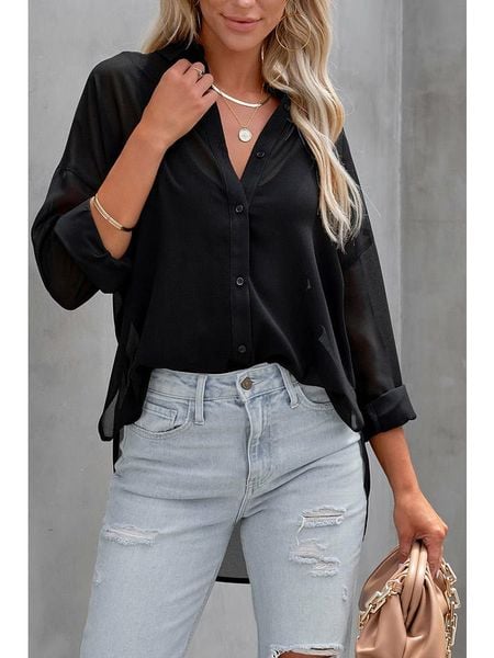 Milan Kiss Bluzka w kolorze czarnym rozmiar: L. Czarne bluzki Milan Kiss, l, bez wzorów, bez kołnierzyka, bez ramiączek. Za 114.17 zł.