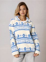 Bluza sherpa ze stójką na zamek - wielobarwny. Bluzy Sinsay, l, bez wzorów, bez ramiączek, bez kaptura. Za 69.99 zł.