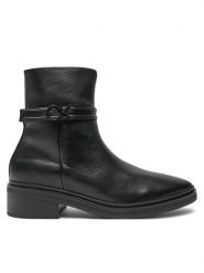 Calvin Klein Botki HW0HW02183 Czarny. Czarne botki Calvin Klein, bez wzorów, ze skóry, bez obcasa, na płaskiej podeszwie, bez zapięcia. Za 399.99 zł.