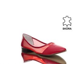Skórzane baleriny-36. Baleriny Inna, bez wzorów, biznesowe, bez obcasa, na szpilce, bez zapięcia. W wyprzedaży za 149.99 zł.