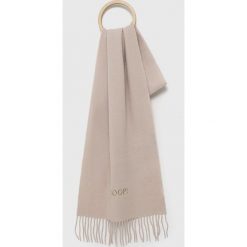 Joop! szalik wełniany kolor beżowy gładki. Brązowe szaliki i kominy Joop!, bez wzorów, z tkaniny. Za 599.99 zł.