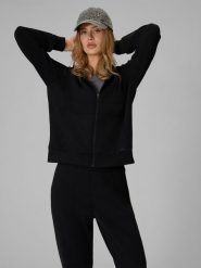 4F Bluza dresowa regular z kapturem damska - czarna XXL. Czarne bluzy z kapturem 4f, xxl, bez wzorów, z dresówki, z kapturem. Za 169.99 zł.