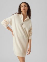 Vero Moda Sukienka w kolorze kremowym rozmiar: M. Brązowe sukienki Vero Moda, na co dzień, m, bez wzorów, bez kołnierzyka, bez ramiączek, mini, proste. Za 184.89 zł.