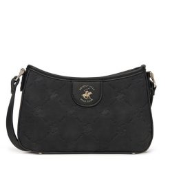 Torebka Beverly Hills Polo Club. Czarne listonoszki Beverly Hills Polo Club, bez wzorów, bez dodatków. Za 179.99 zł.