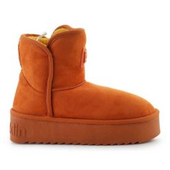 Buty D.Franklin Nordic V.2 Basic Low Orange DFSH371004 pomarańczowe. Brązowe śniegowce bez wzorów, z materiału, przed kolano, bez zapięcia. Za 380.97 zł.