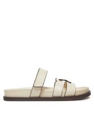 Tory Burch Klapki Ines Sport Slide 161636 Écru. Klapki Tory Burch, bez wzorów, ze skóry, sportowe, bez obcasa, bez zapięcia. Za 1,569.00 zł.