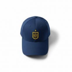 Czapka junior Hiszpania Football granatowa. Niebieskie czapki z daszkiem adidas, bez wzorów, z bawełny, sportowe. Za 149.65 zł.