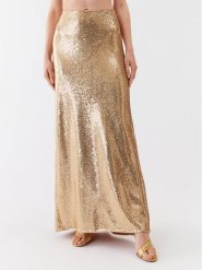 Patrizia Pepe Spódnica midi 2G0915/A251-FD63 Złoty Regular Fit. Żółte spódnice Patrizia Pepe, bez wzorów, z syntetyku, maxi. Za 1,479.00 zł.