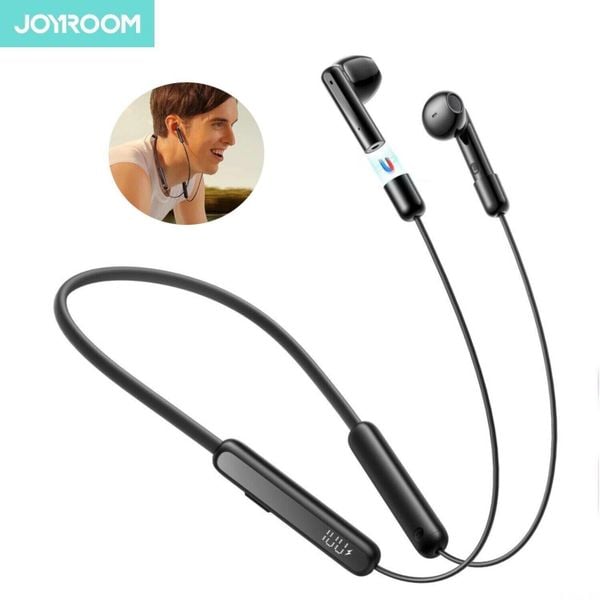 Słuchawki neckband Joyroom sportowe. Czarne słuchawki do biegania Joyroom. Za 99.00 zł.