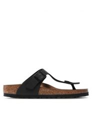 Birkenstock Japonki Gizeh 0043693 Czarny. Czarne japonki Birkenstock, bez wzorów, ze skóry. Za 399.99 zł.