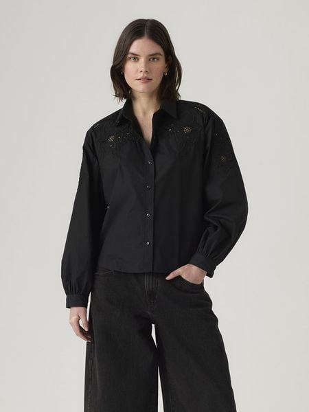 Levi's Koszula w kolorze czarnym rozmiar: M. Czarne koszule Levi's, m, bez wzorów, z bawełny, bez kołnierzyka, bez ramiączek. Za 184.30 zł.