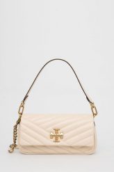 Tory Burch torebka skórzana kolor beżowy. Brązowe listonoszki Tory Burch, bez wzorów, bez dodatków. Za 2,569.90 zł.
